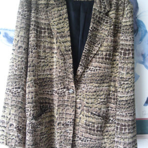 Saks 5th Ave Silk Blazer - Browns/Black L Light